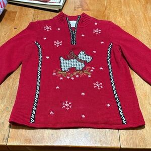 CHRISTOPHER & BANKS Christmas quarter zip sweater